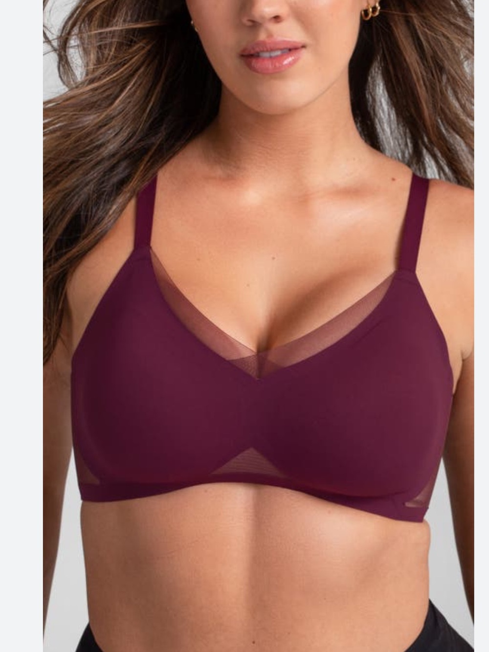 Honeylove Wire-Free Seamless Bra in Burgundy